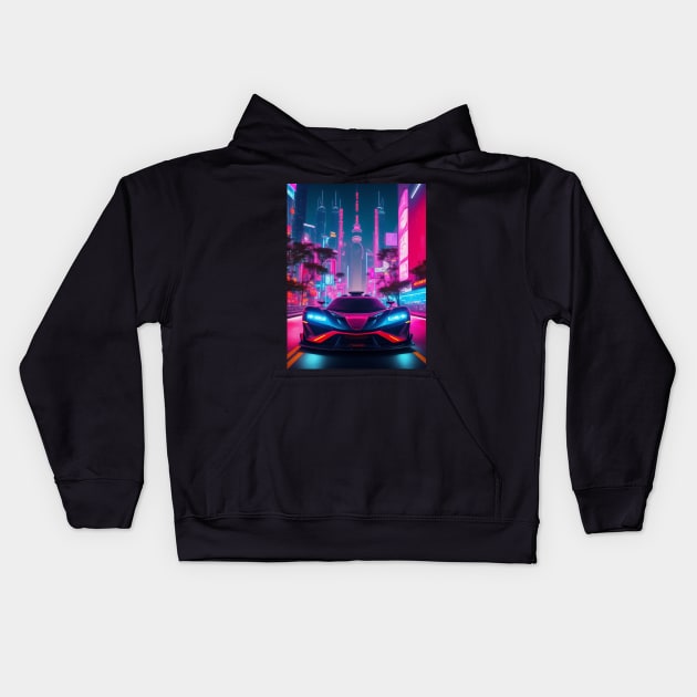 Asian Neon Velocity: Futuristic Thrill Ride Kids Hoodie by star trek fanart and more